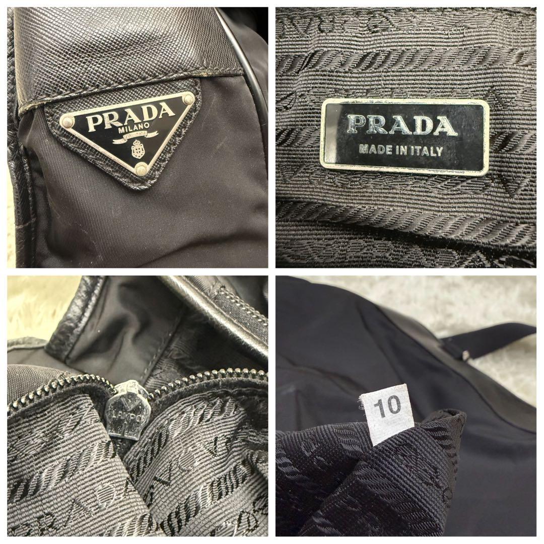 PRADAプラダ テスート 黒 メッセンジャーバッグ 三角ロゴ サフィアーノ