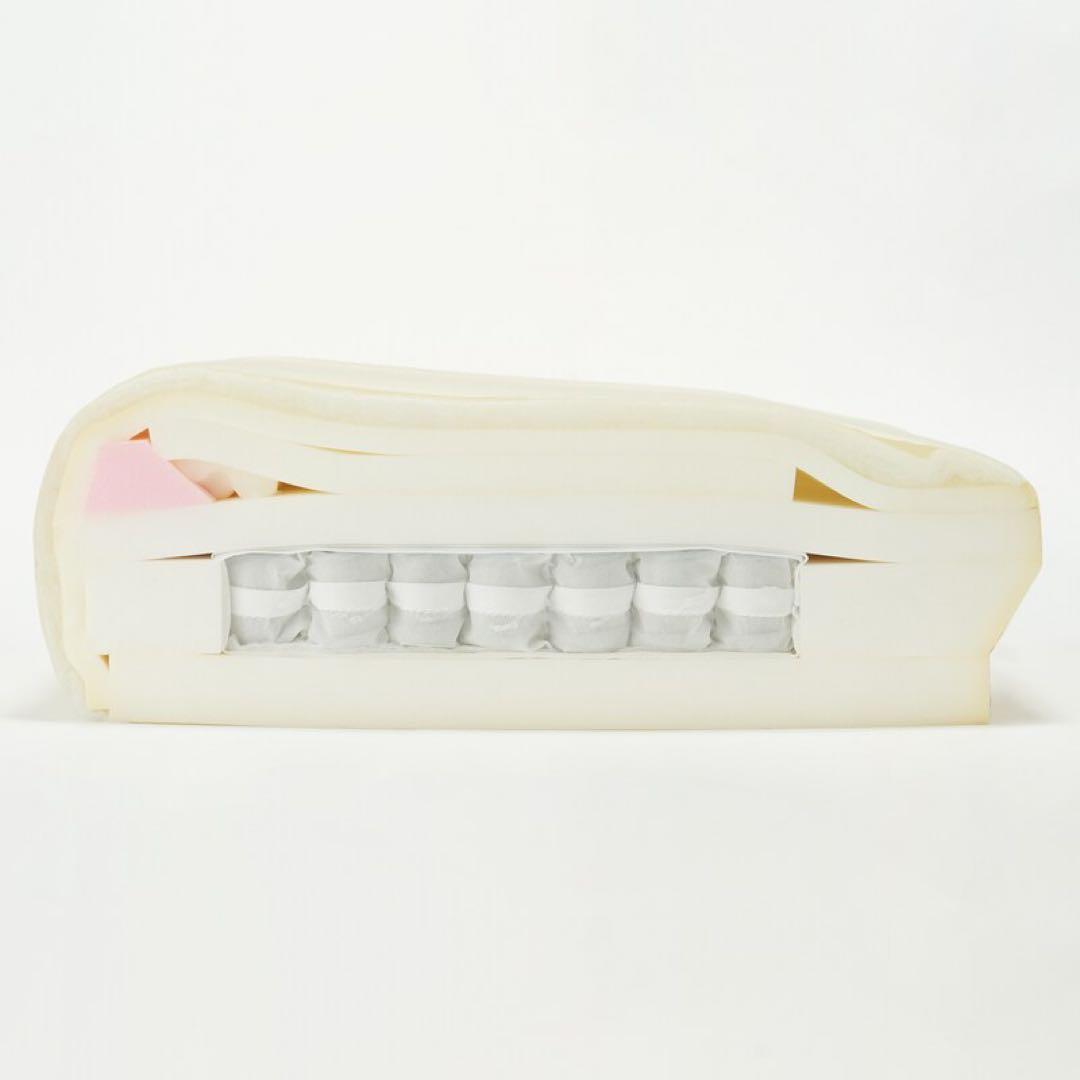 MUJIウレタンポケットコイルソファ 3S 脚セット洗いざらしの綿帆布 ブラウン