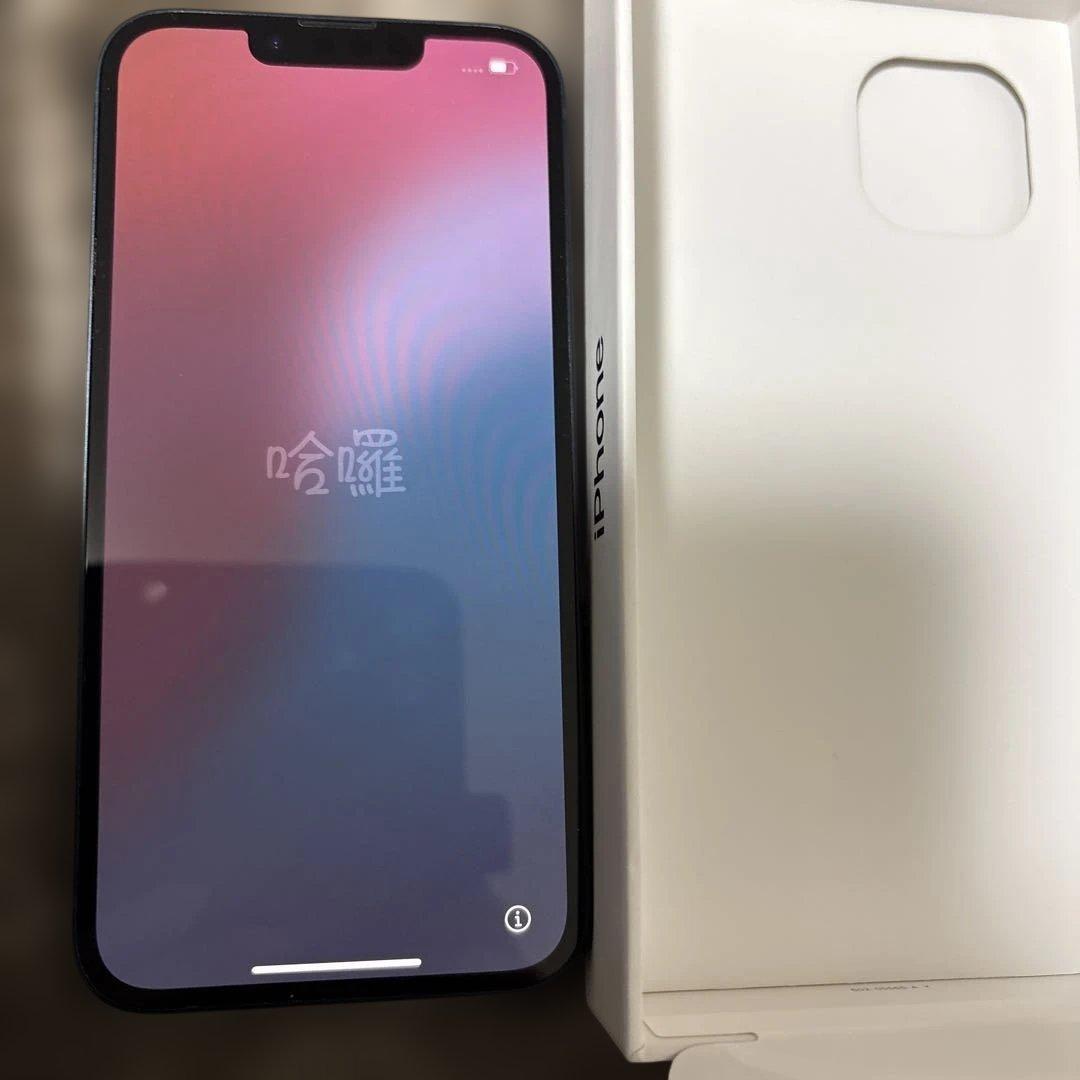 iPhone14 本体　カラー、ミッドナイト、ケースとミッキー携帯ケース付き