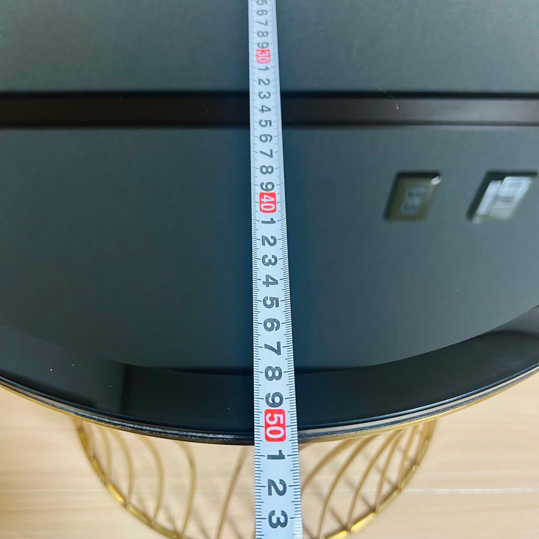 美品　関家具 ラウンド サイドテーブル ガラス天板 ブラス 螺旋 高級 テーブル