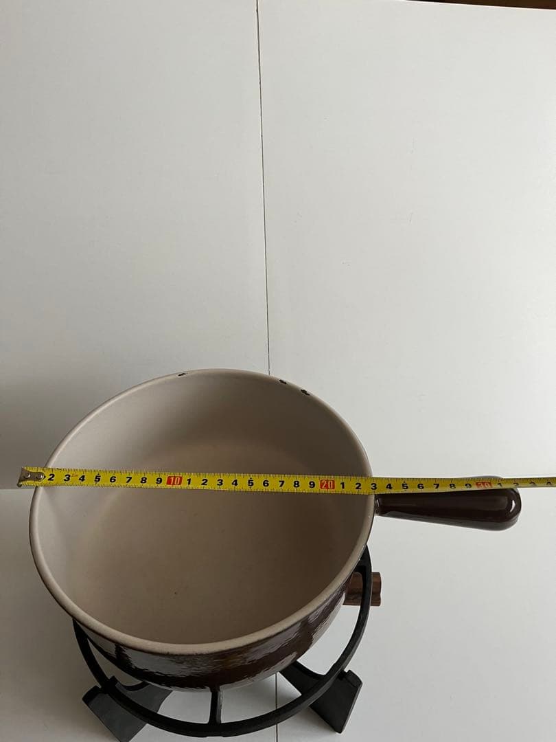 希少　廃盤　クーザンス フォンデュポットセット　22cm チョコレート色