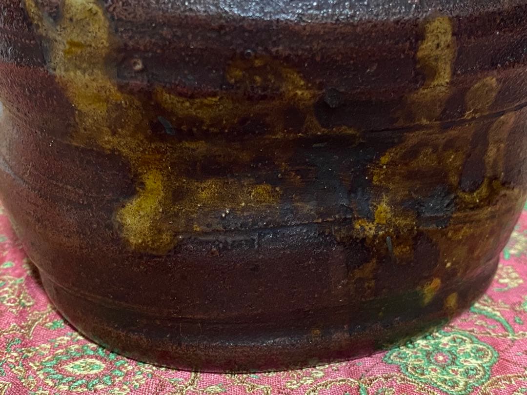 ♦江戸時代 古丹波 四方形 建水 茶道具 四方鉢 丹波焼 古美術品 骨董品