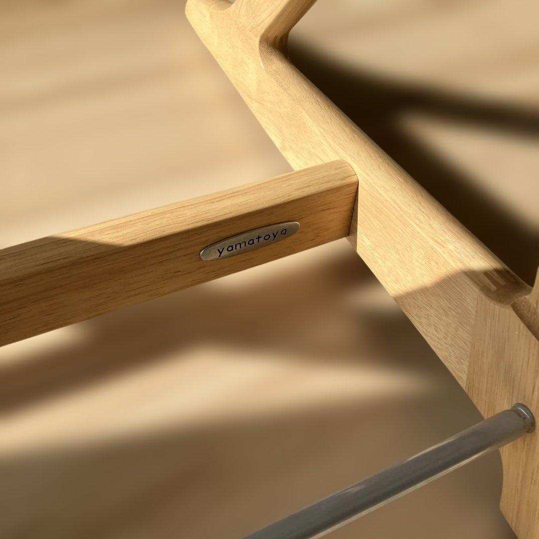 木製ハイチェア 調整可能テーブル付き　大和屋