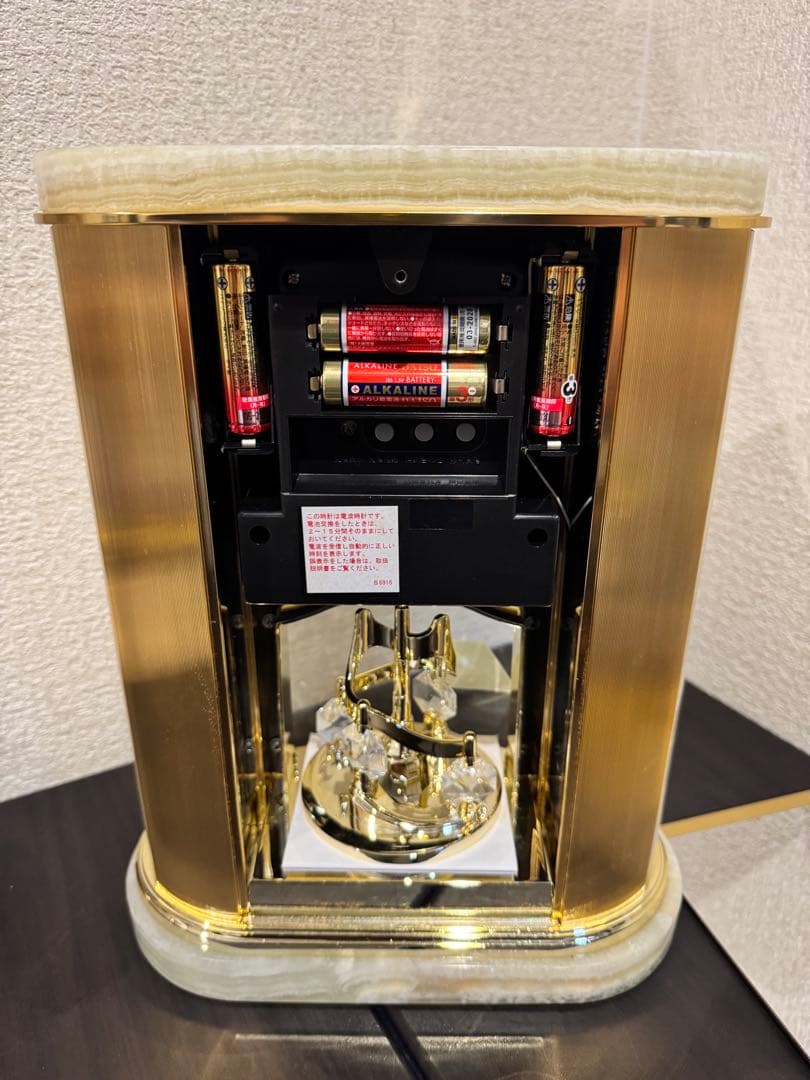 R088 ELIZABETH リズム電波時計 オニックス スワロフスキー