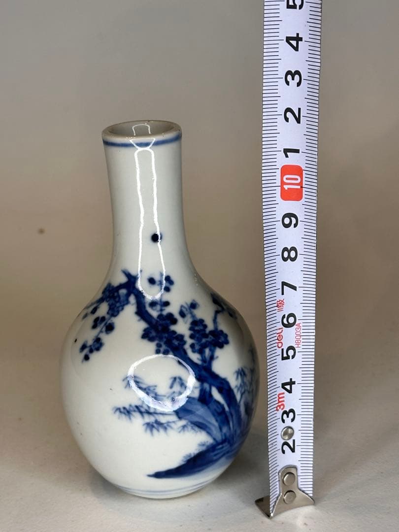 成化年製 底款 清時代 青花染付 小瓶 梅花文 中国古董品