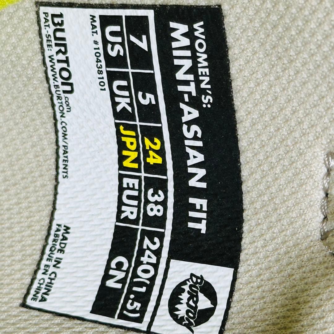 24cmバートンスノーボード ブーツ(女性用) ホワイト/イエロー