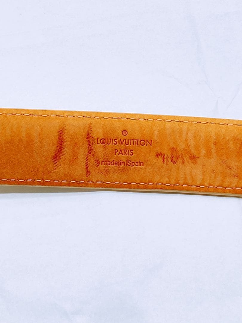 ヴィトン ベルト ダミエ アズール 95/38 白 M9730 サンチュール ①