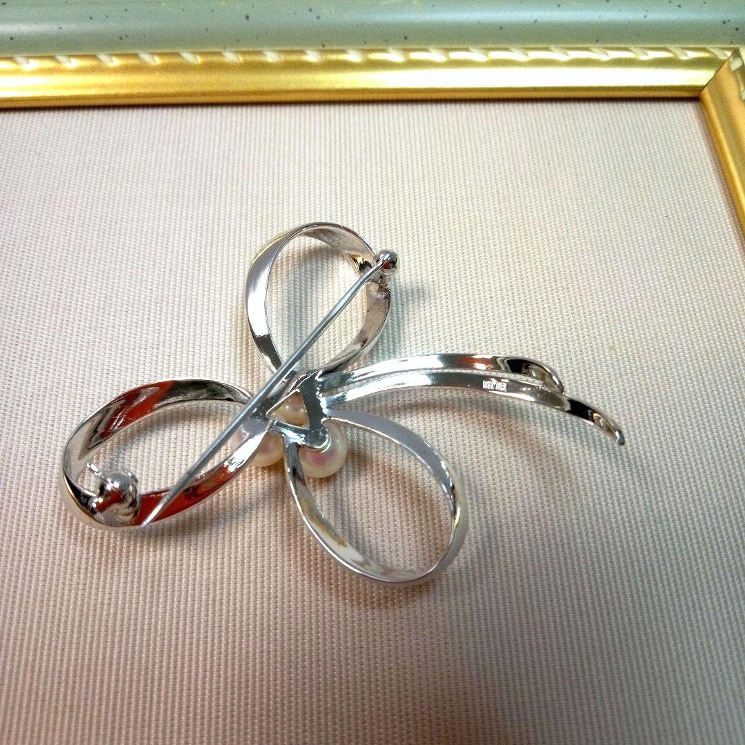 MIKIMOTO リボンモチーフ ヴィンテージ ブローチ