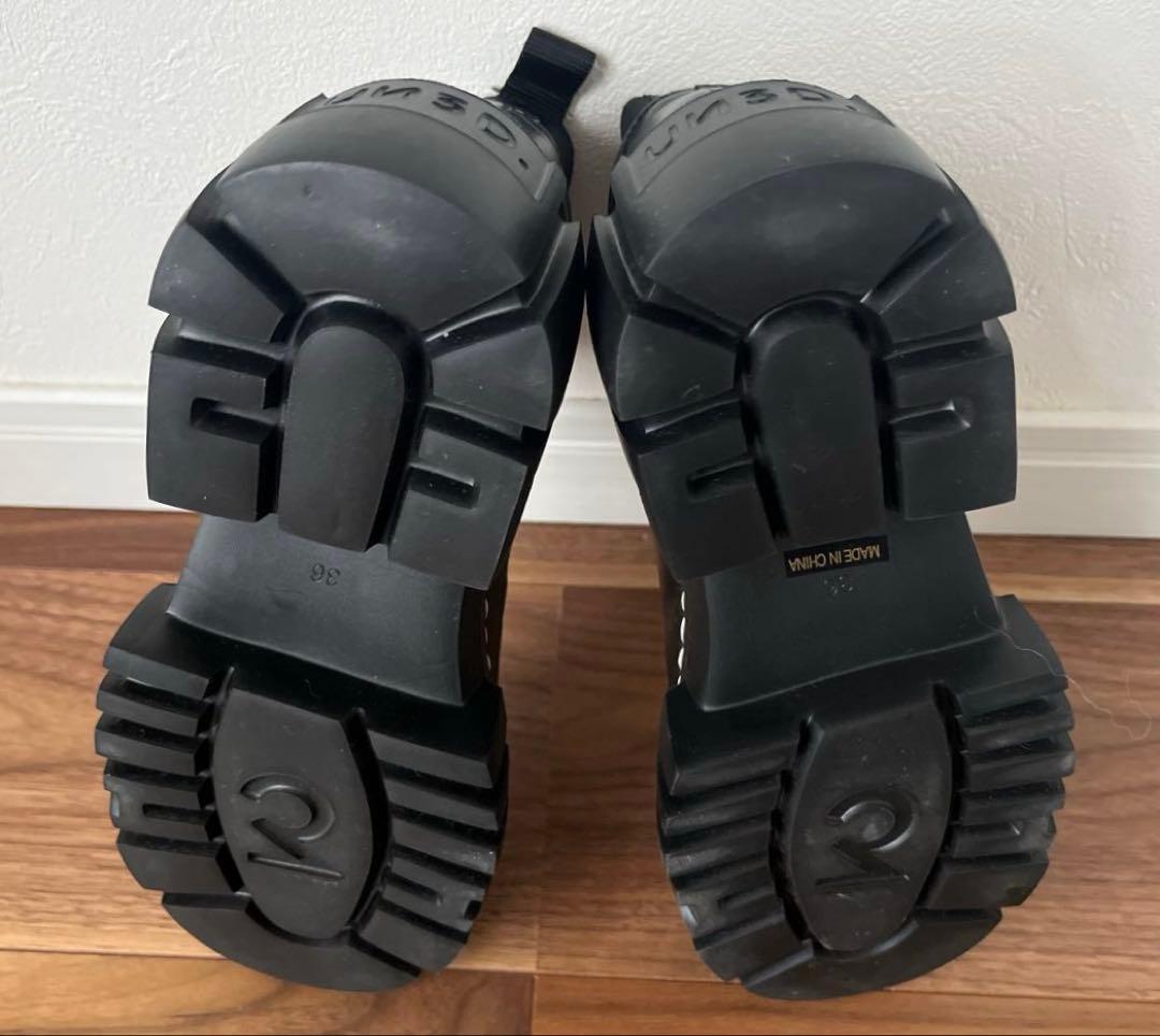 UN3D. 　アンスリード　SOLE SHORT BOOTS 36 ブラック