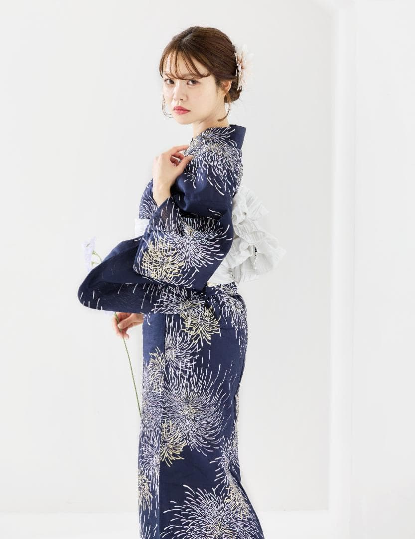 新品 浴衣 セット 浴衣セット ゆかた 大人 レディース 紺 花火 Y4-31