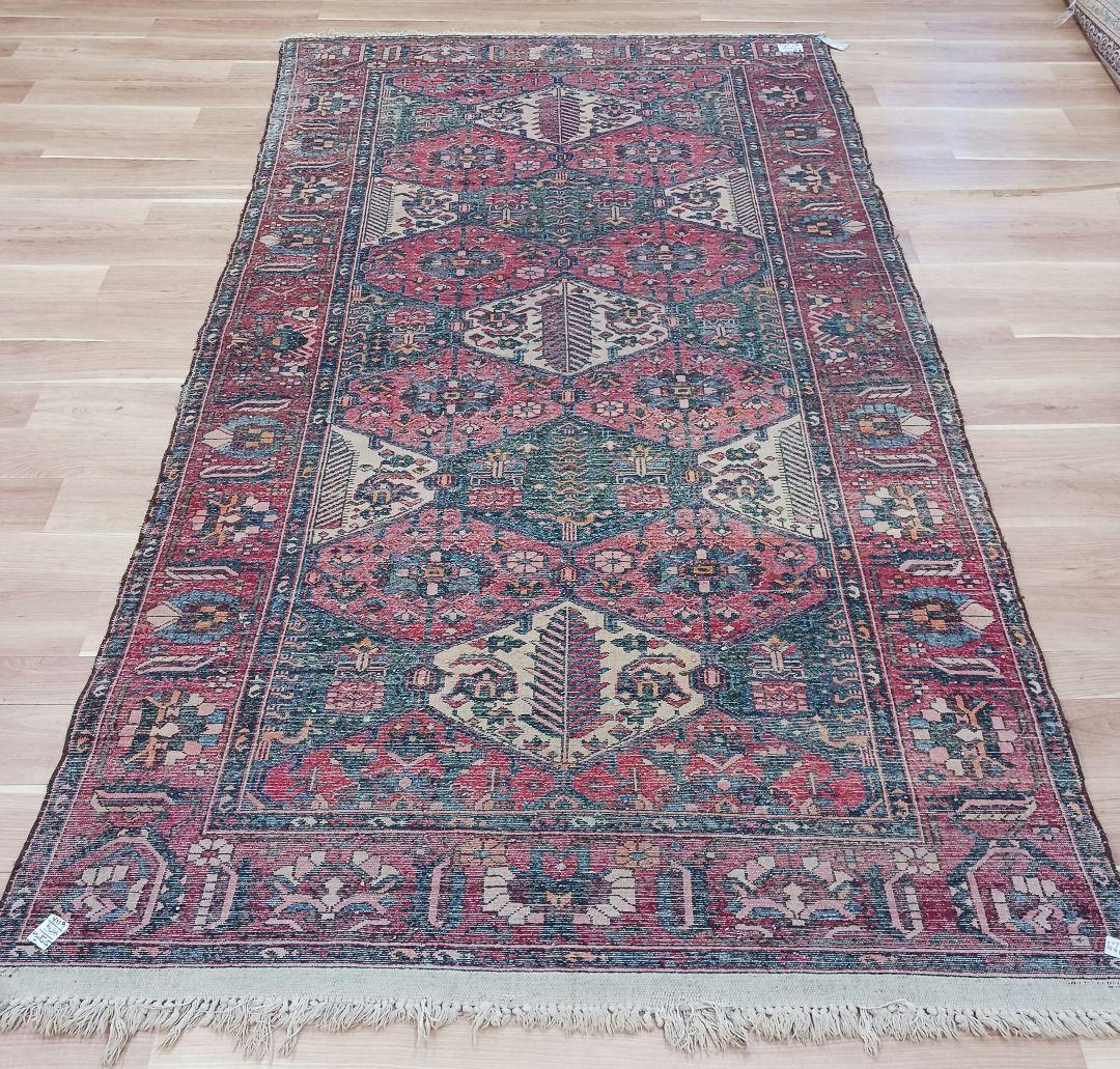 Y3071 バクティアリ産 ウール 手織絨毯 307×169㎝ トライバルラグ