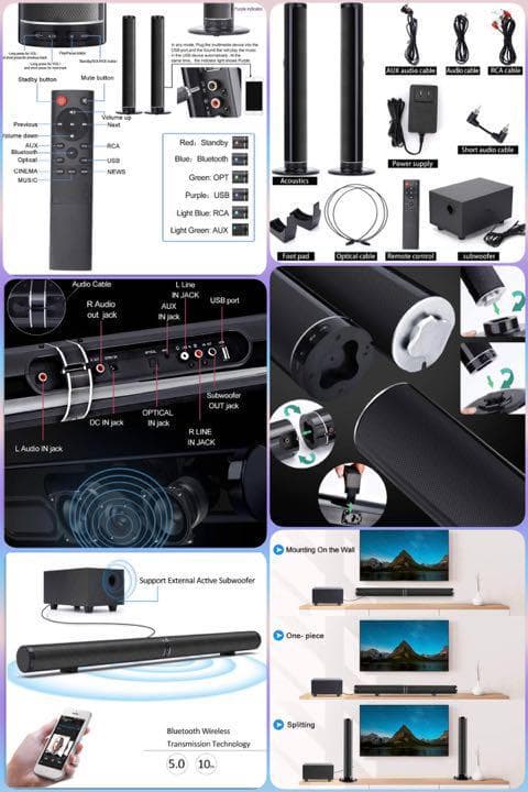 ❤映画館の様な臨場感溢れる3D立体サラウンド♪❤サウンドバー＆サブウーファー