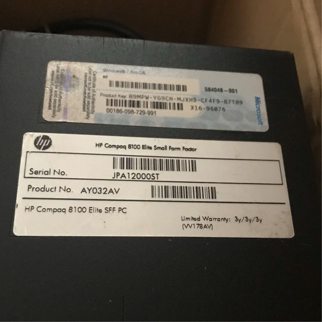 hp Compaq 8100 elite SFF PC 本体