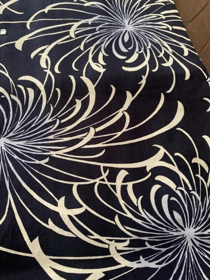 ◆大人ゆかた◆糸菊花火涼し黒浴衣◆どなたでもお似合いになる古典シンプル柄◆高級