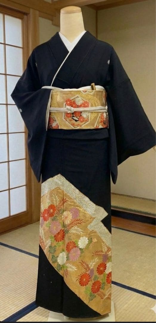 最終価格　黒留袖　袋帯　￼ 4点フルセット　結婚式　比翼仕立て　礼服　着物