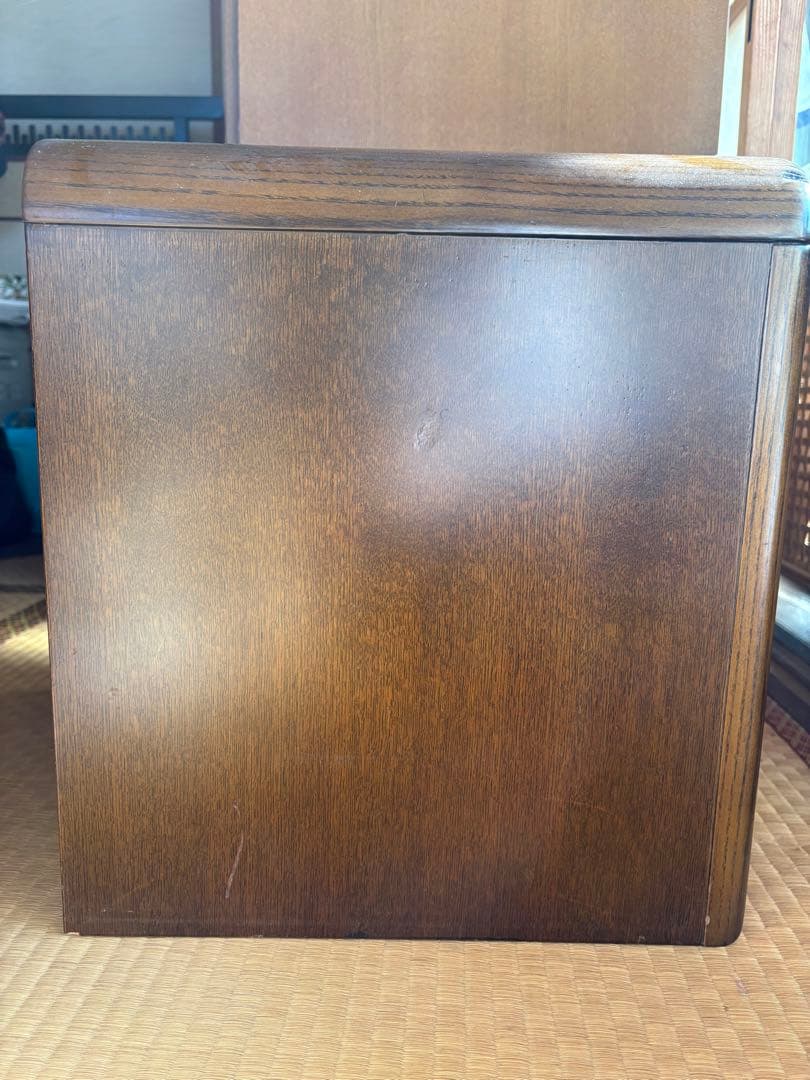 フランスベッド　ブラウン木製サイドテーブル 引き出し　アンティーク　モダン