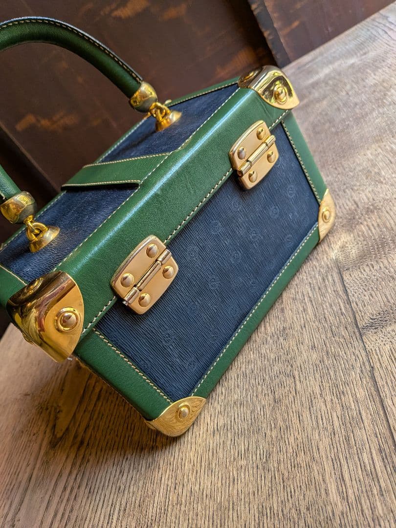 Pollini バニティバッグ 7812 グリーン/ネイビー