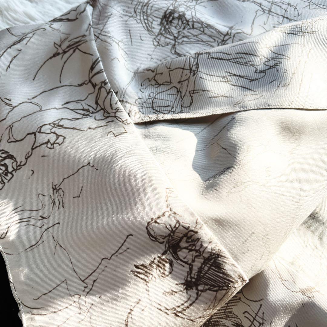 極美品　Hermèsシルク カシュクールジャケット パールボタン