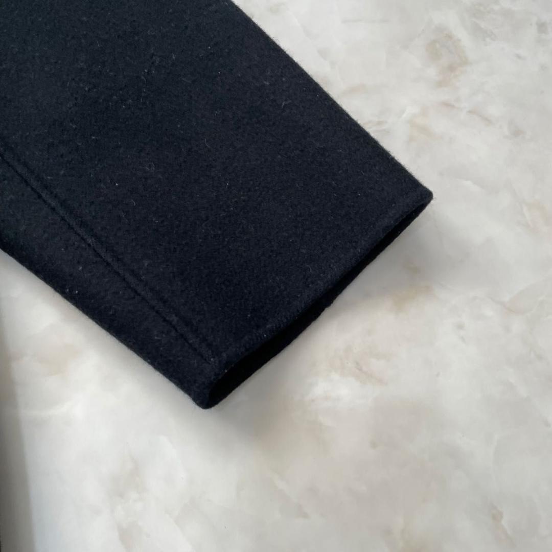 【美品】EBURE ヘビーメルトンビッグカラーショートコート　ピーコート M