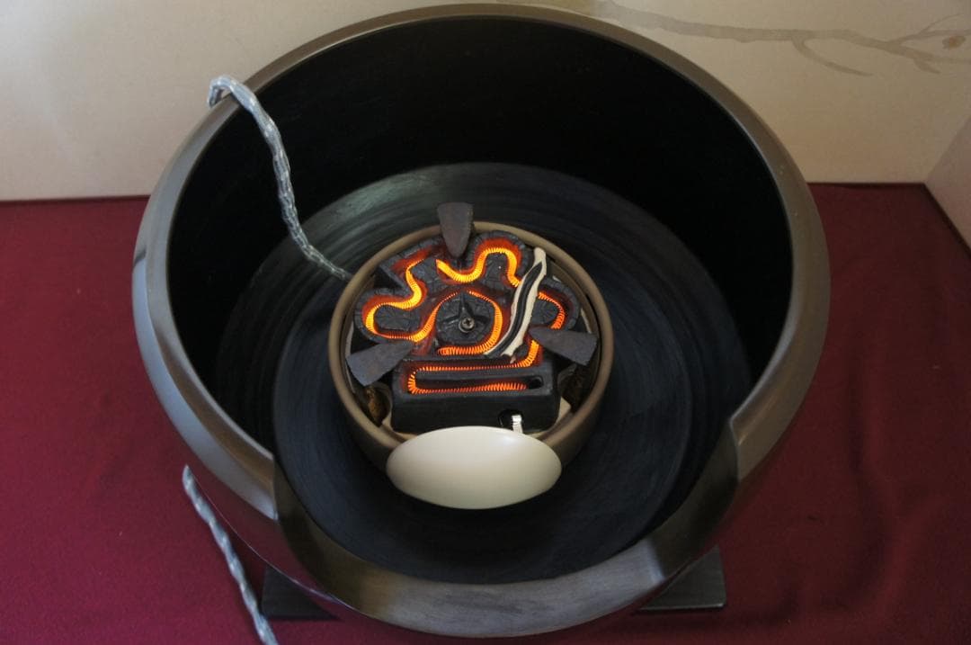 ☆唐銅面取風炉 在銘 棗釜 釜環 電熱器 他フルセット送料込み