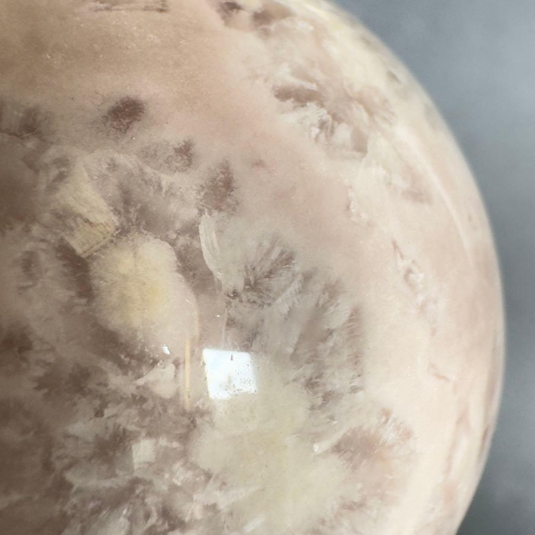 ピンクアメシスト　フラワーアゲート　スフィア　約57mm