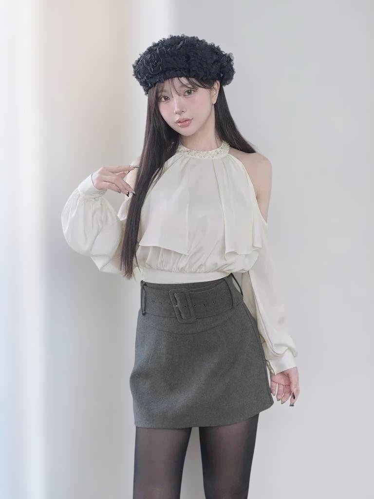 新品 Darich ダーリッチ　パールネックアメスリブラウス