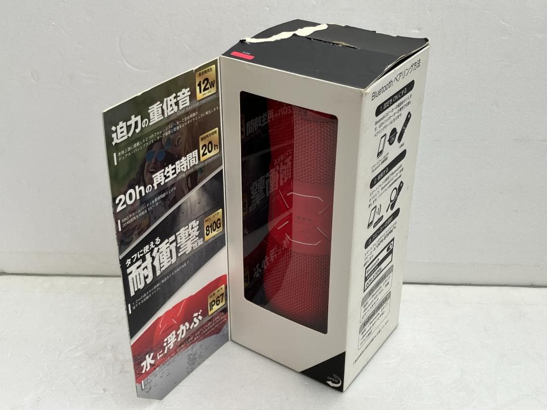 ★美品★オウルテック　Bluetoothスピーカー レッド OWL-BTSP06