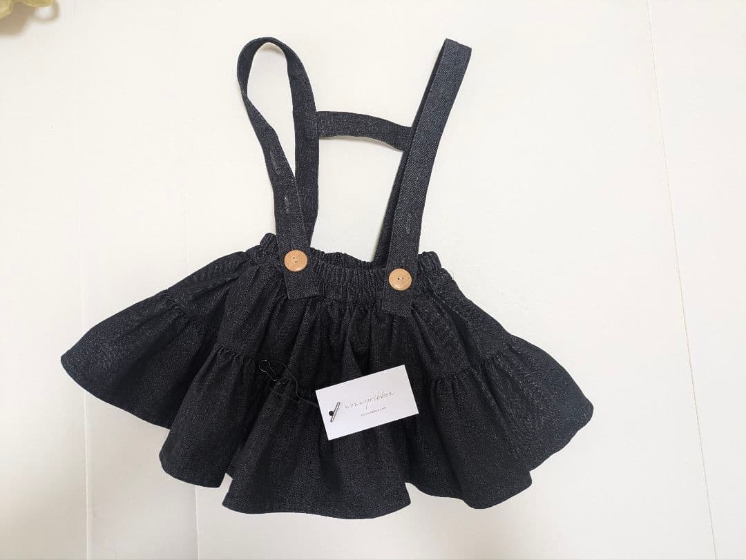 Wonny Ribbon　Black denim skirt 　Sサイズ