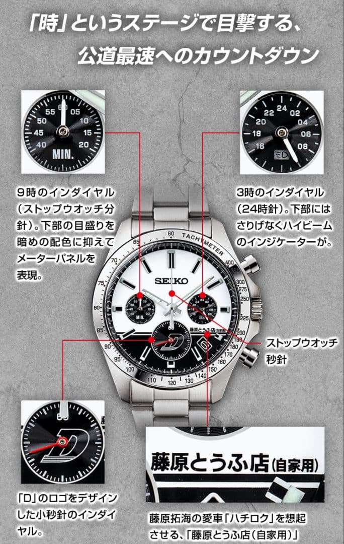 新品 未開封　頭文字D×セイコー コラボウオッチ　頭文字D