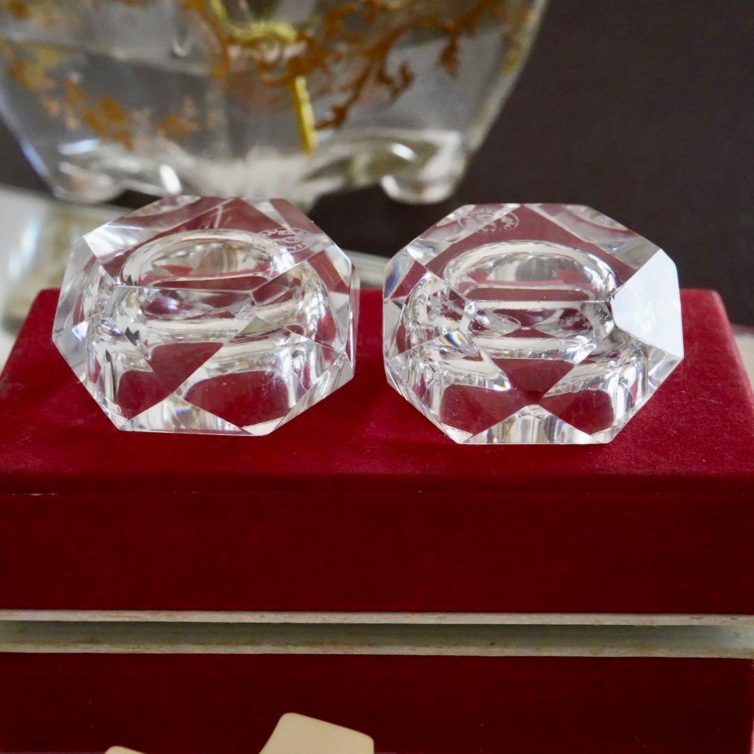 美品★オールドバカラ キャメル ソルトスプーン付 ソルト＆ペッパー 塩・胡椒入れ