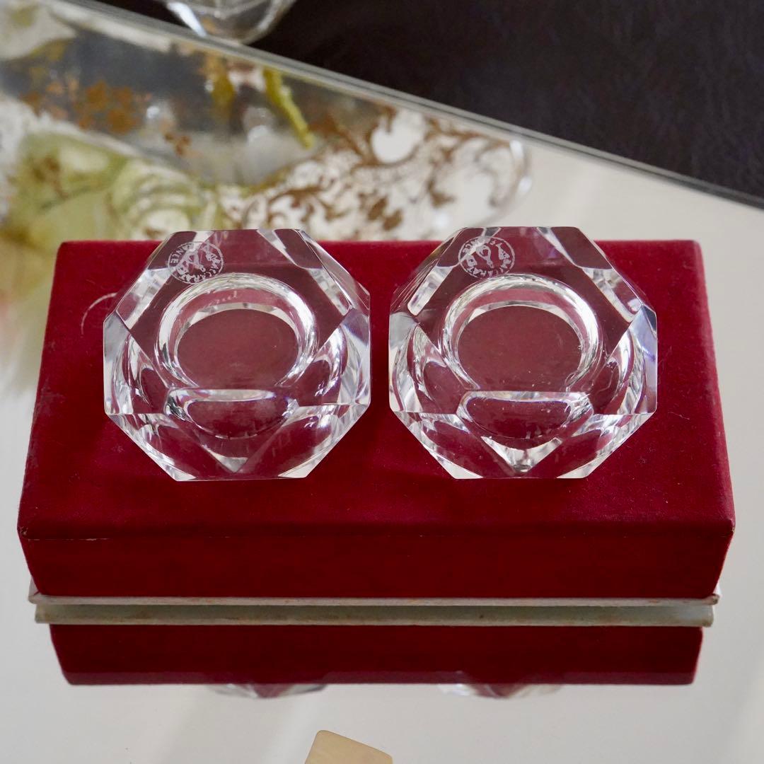 美品★オールドバカラ キャメル ソルトスプーン付 ソルト＆ペッパー 塩・胡椒入れ