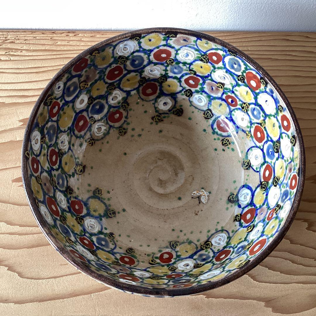 龍山作　万寿菊　菓子鉢　抹茶碗　直径18cm