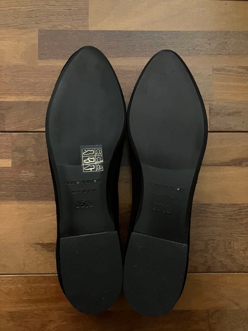 FABIO RUSCONI ブラック フラットシューズ　35 1/2