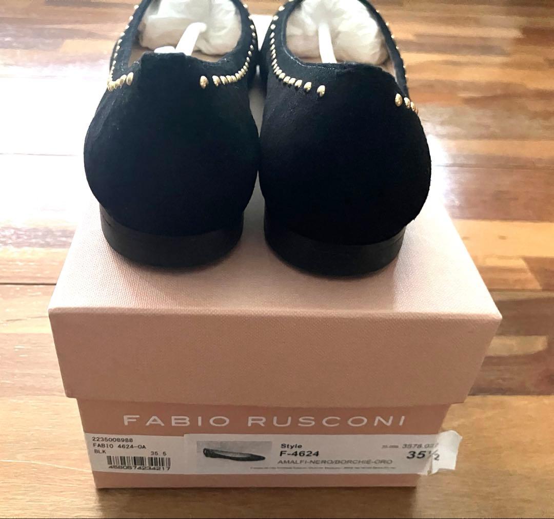 FABIO RUSCONI ブラック フラットシューズ　35 1/2
