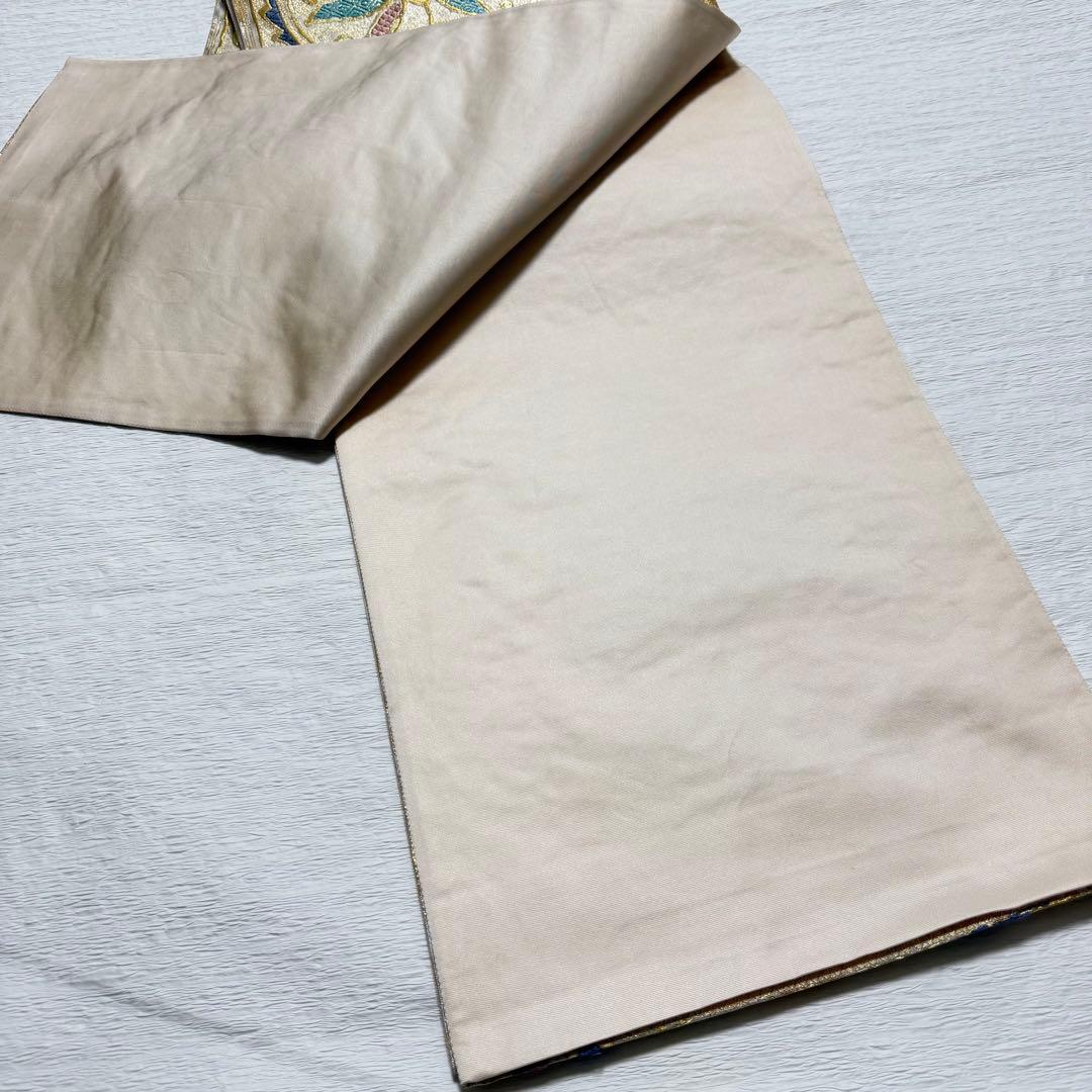 m-93 となみ帯 袋帯 六通 正絹 金糸