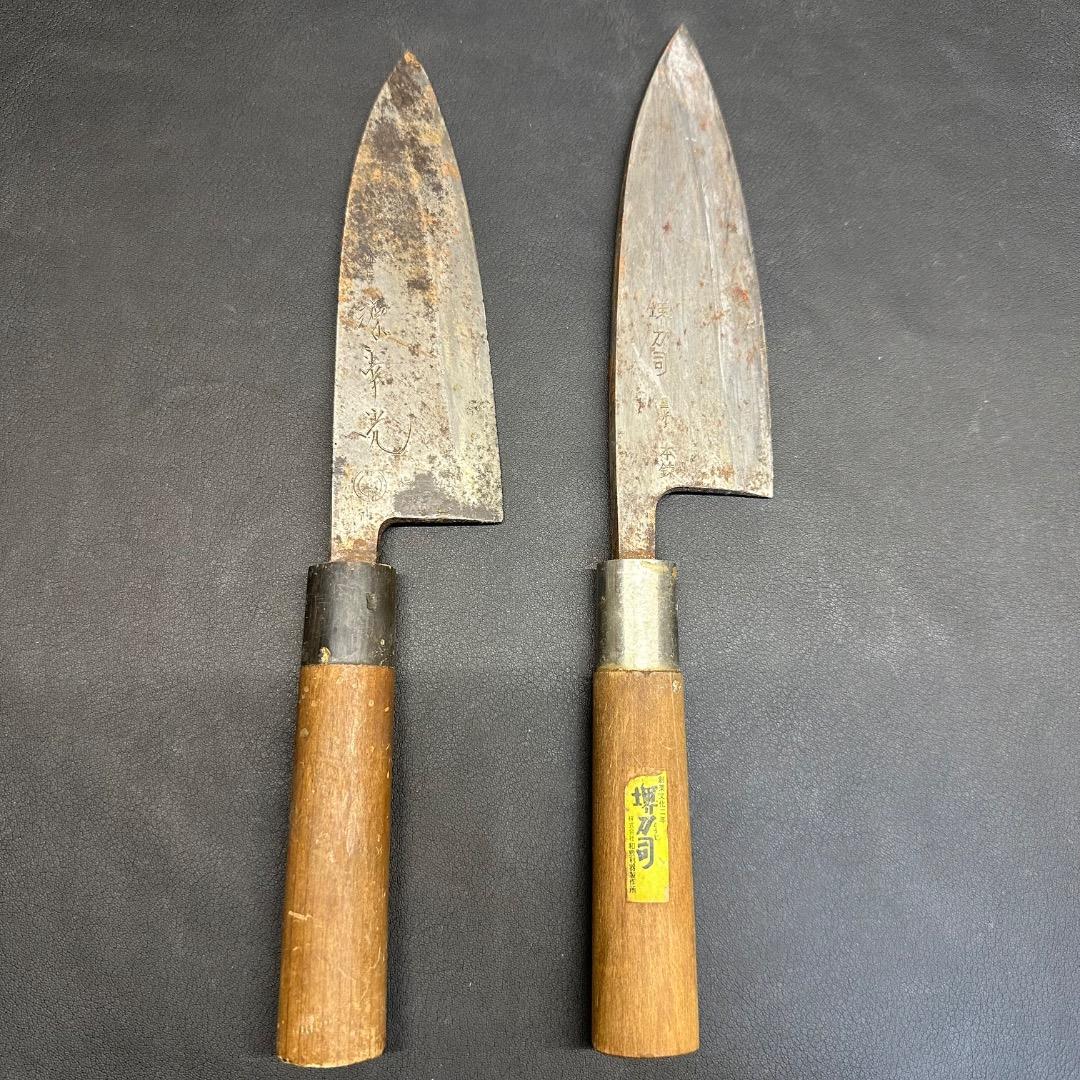 ♡※前Ga1006 出刃包丁 和包丁 堺刀司 源幸光 堺泉丘など 4点まとめ