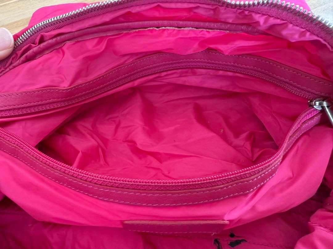 【希少/ピンク】CHANEL ナイロン マトラッセ チェーンショルダー シルバー