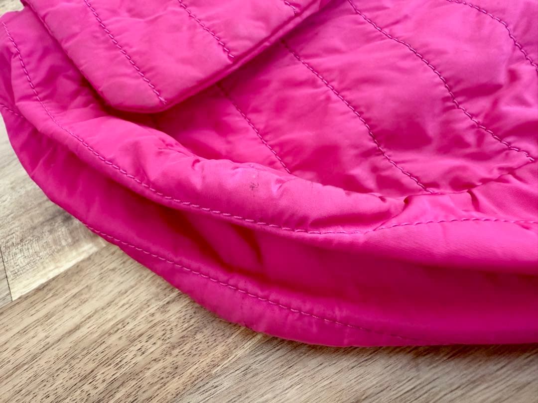 【希少/ピンク】CHANEL ナイロン マトラッセ チェーンショルダー シルバー