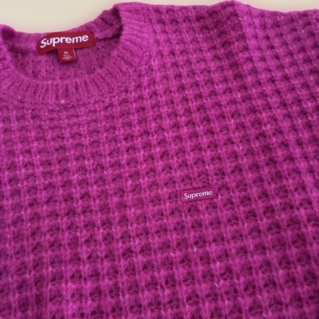 Supreme ワッフル編み ニットセーター M ピンク