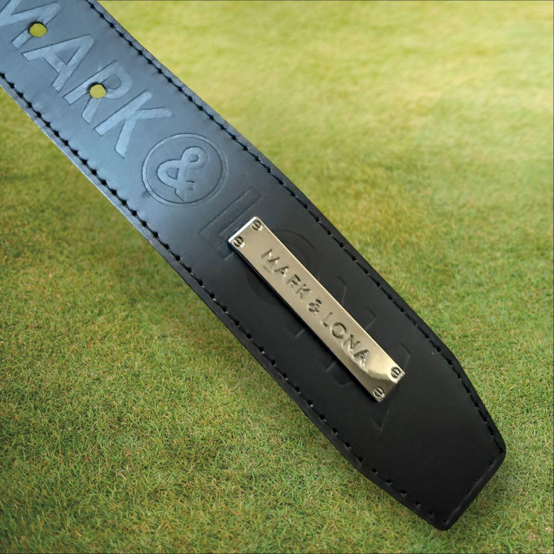 未使用級　マークアンドロナ　ベルト　黒　シルバー　総柄　ブラック　ゴルフ　極美品