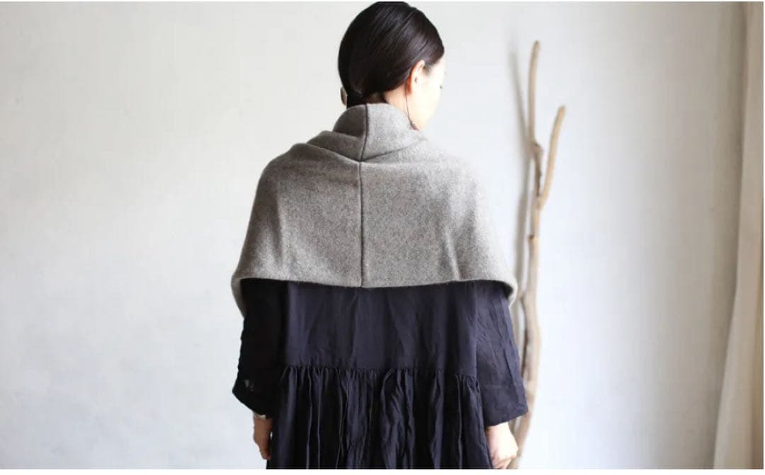 evam eva vie カシミヤ2wayストール　スヌード　モカ　美品