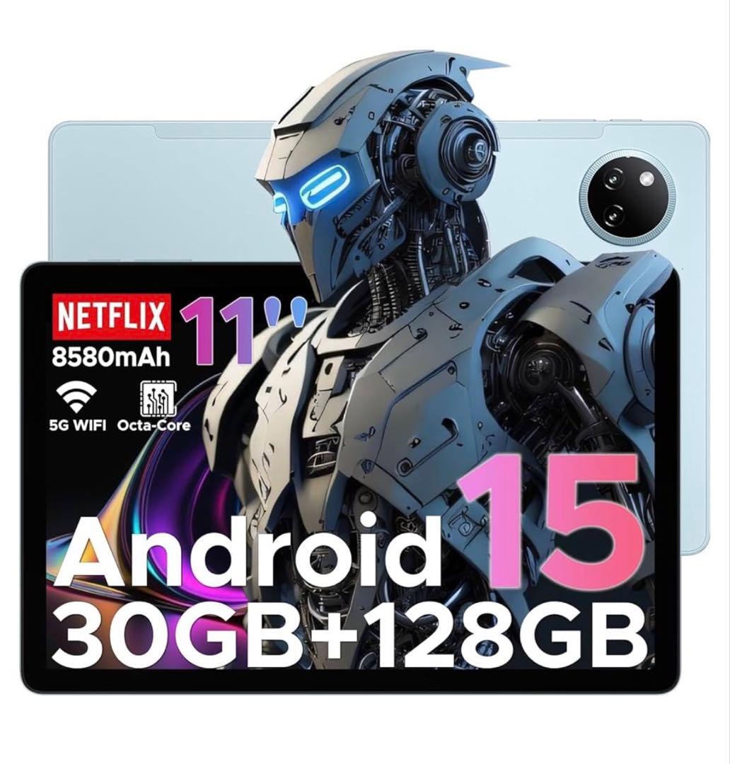 新品 Android 15 11インチタブレット 30GB+128GB ブルー
