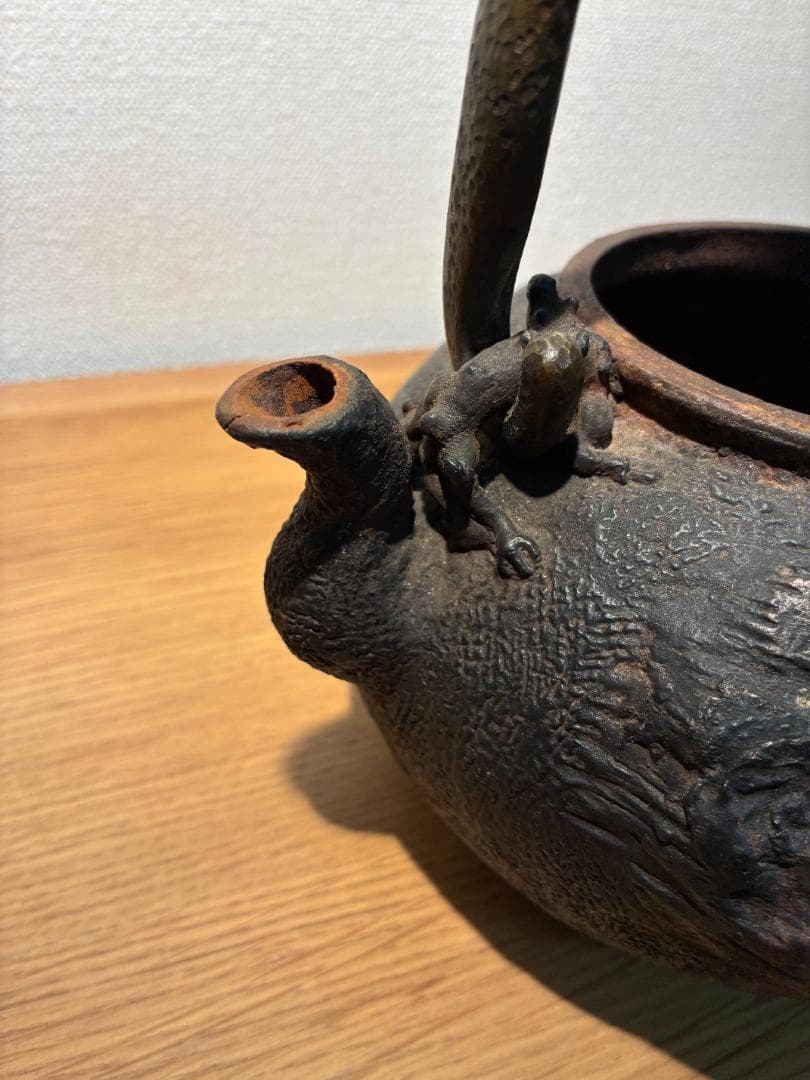 016 【希少】龍文堂 亀文堂 伝統工芸品 鉄瓶 カニ 蟹図