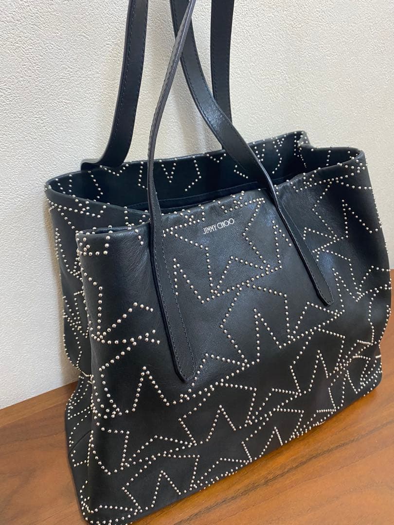 ジミーチュウ　ソフィアM スタッズ　スター　黒革製