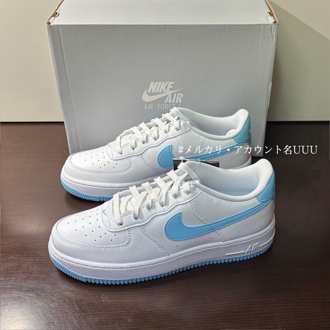 【新品24.5cm】NIKE｜エアフォース１GS｜ホワイト/アクエリアスブルー