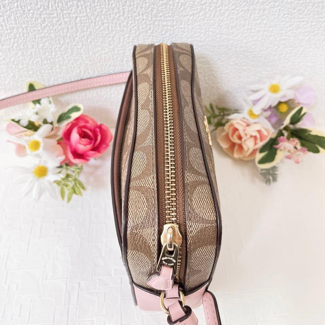 【極美品】COACH ショルダーバッグ ミニ カメラバッグ ブラウン系 ピンク