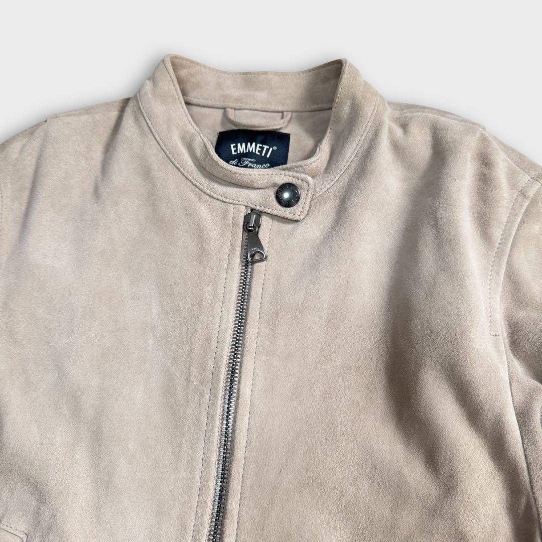 極美品 エンメティ ファイ ゴートスウェード ライダースジャケット ベージュ