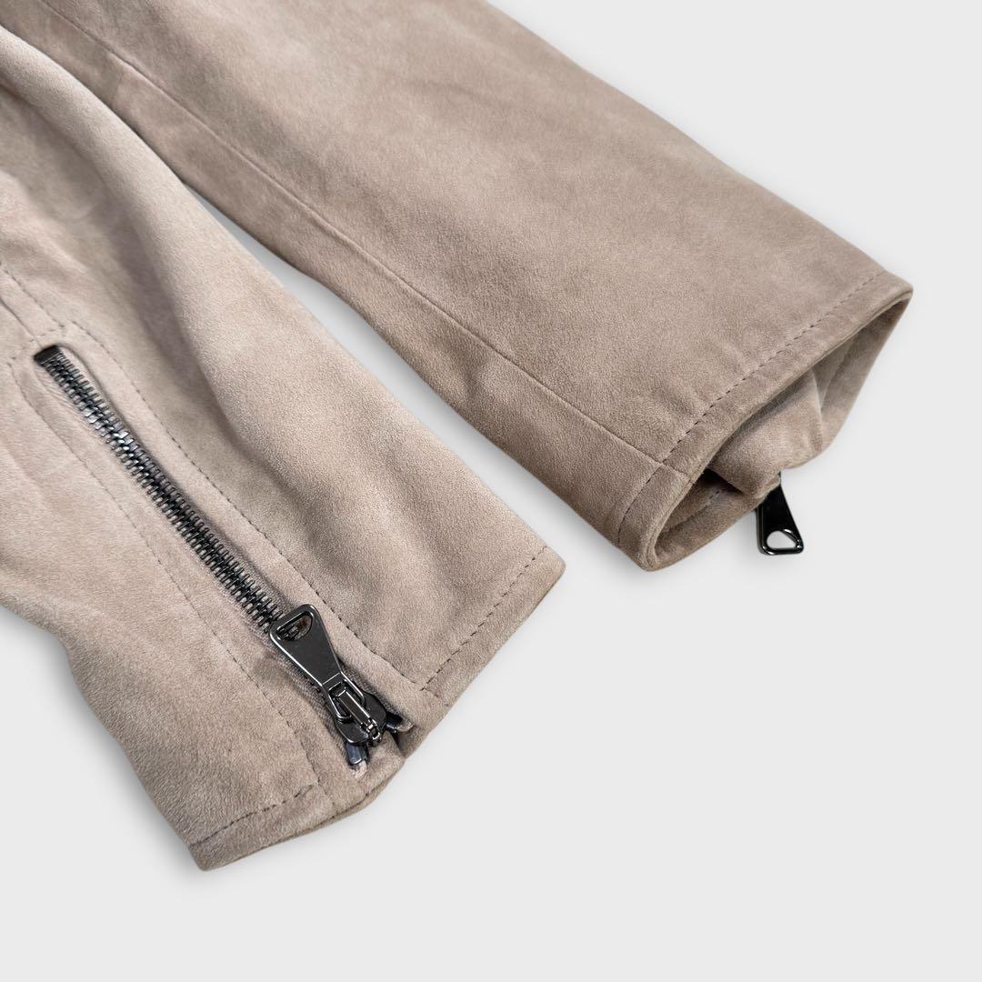 極美品 エンメティ ファイ ゴートスウェード ライダースジャケット ベージュ