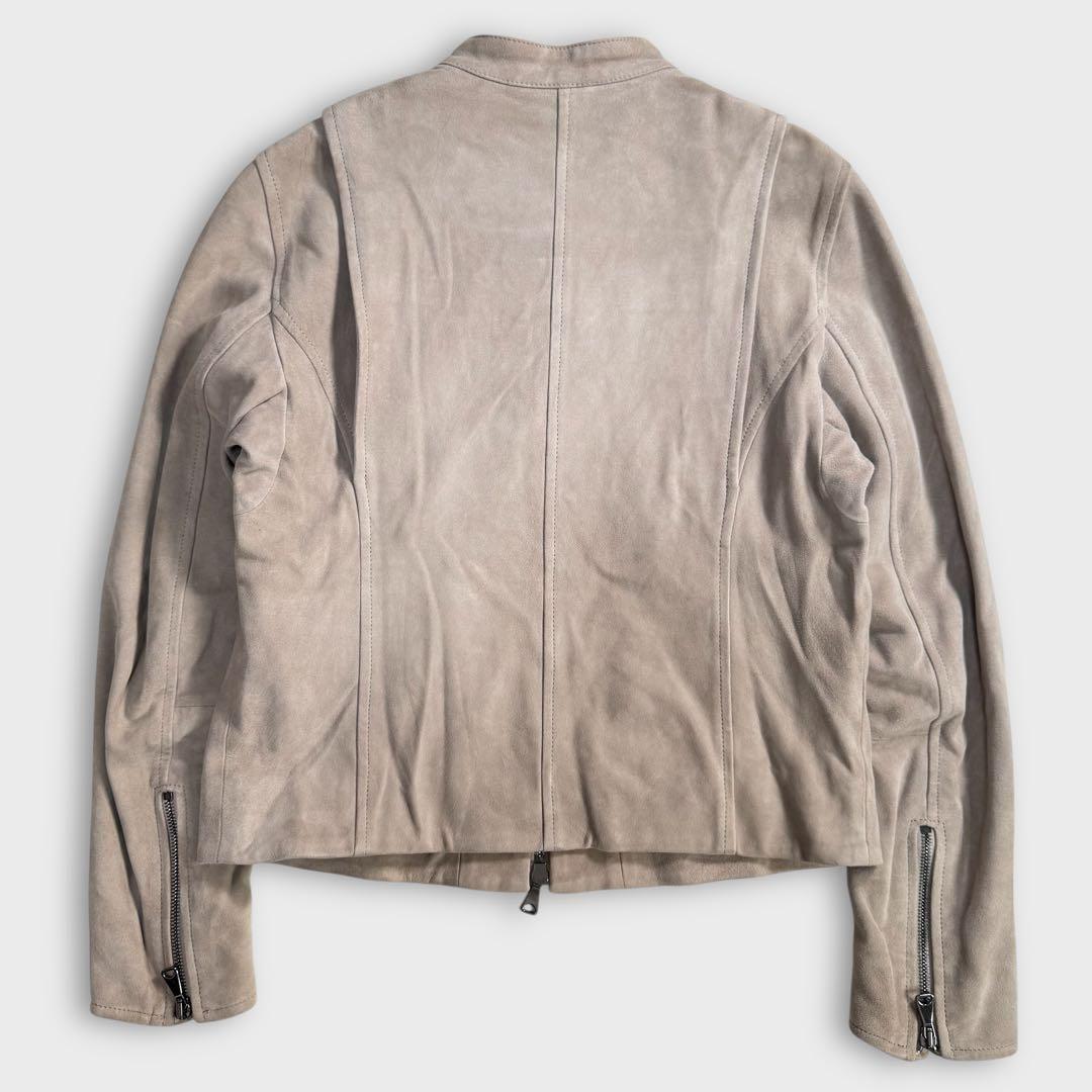 極美品 エンメティ ファイ ゴートスウェード ライダースジャケット ベージュ