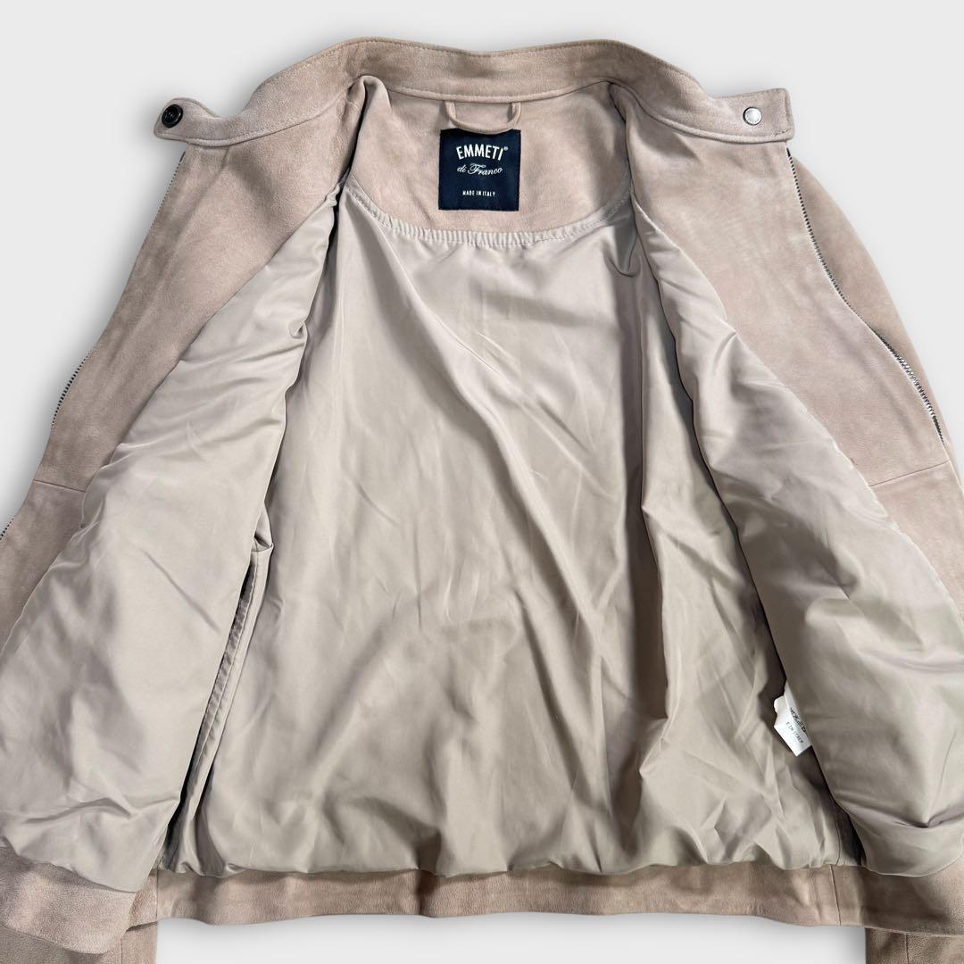 極美品 エンメティ ファイ ゴートスウェード ライダースジャケット ベージュ